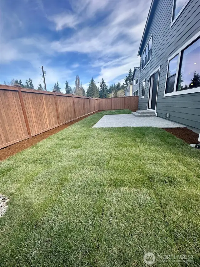 Fully fenced back yard!