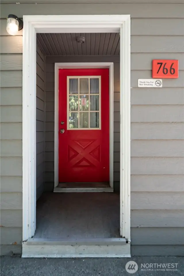 Welcoming front entry to Unit A.
