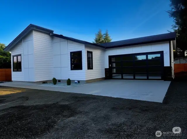 Garage door is AI generated. Similar one will be installed soon.