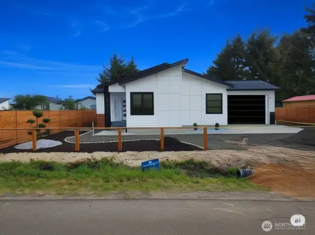 Garage door is AI generated. Similar one will be installed soon.