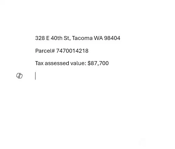 Tax assessed value