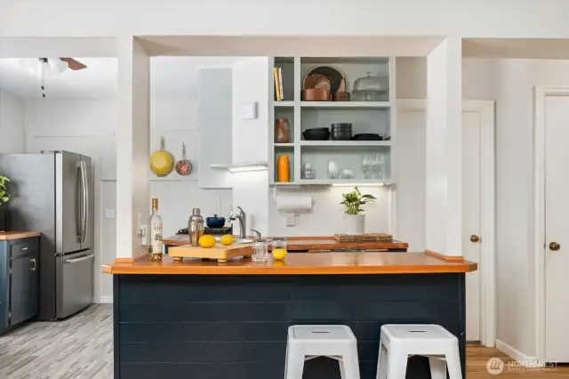 Kitchen island connects chef to guests