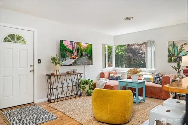 Cheery and bright living room