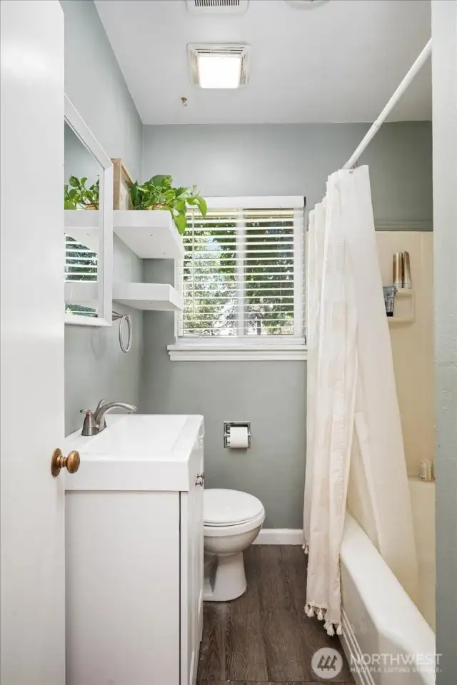 Bathroom with tub-shower