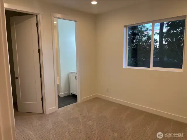 Primary bedroom with walk in closet