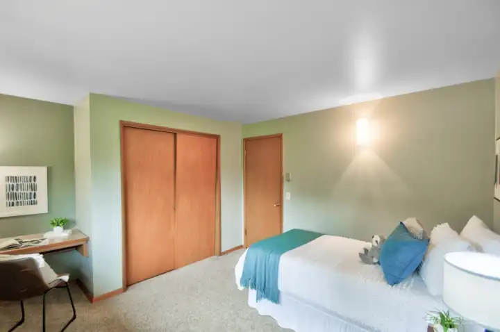 ...plus original built in desk and double closet.