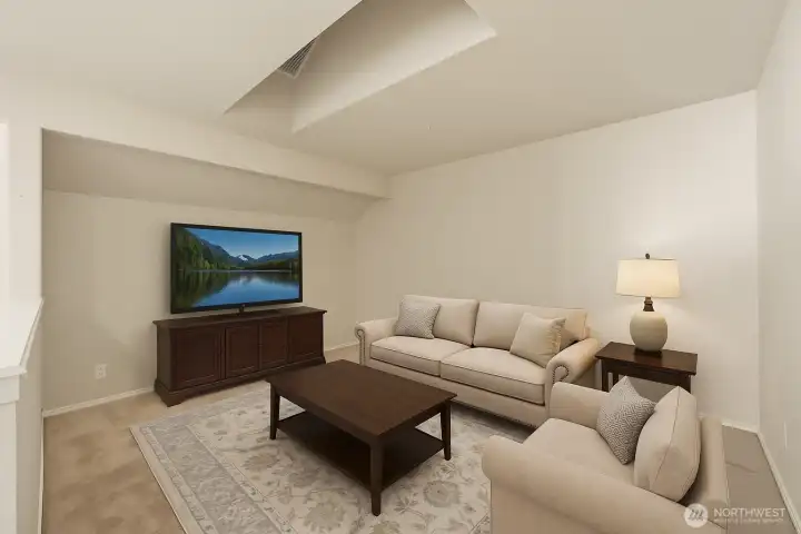 Upstairs bedroom with double closet.*virtually staged