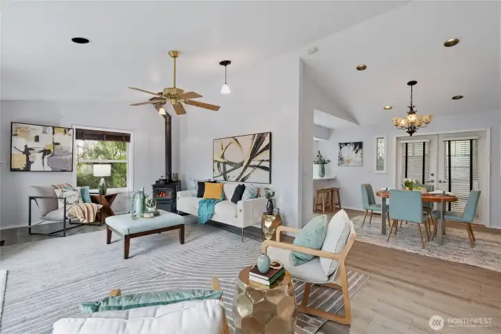 Floor plan supports both everyday living and entertaining.