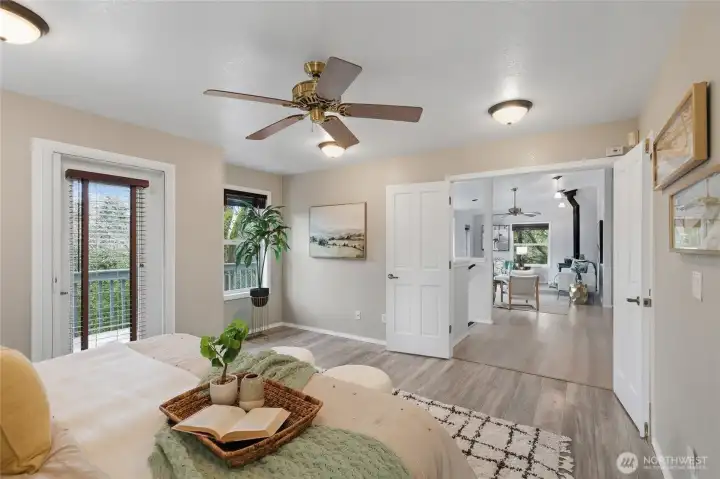 Convenient main floor plan connects living spaces to primary retreat.