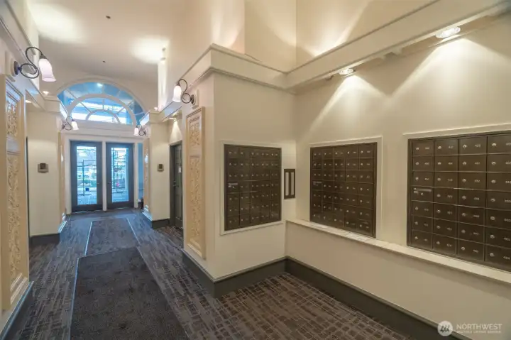 Mailboxes at lobby entrance
