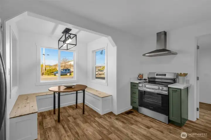 A cozy place to drink your coffee in the mornings or host dinner!