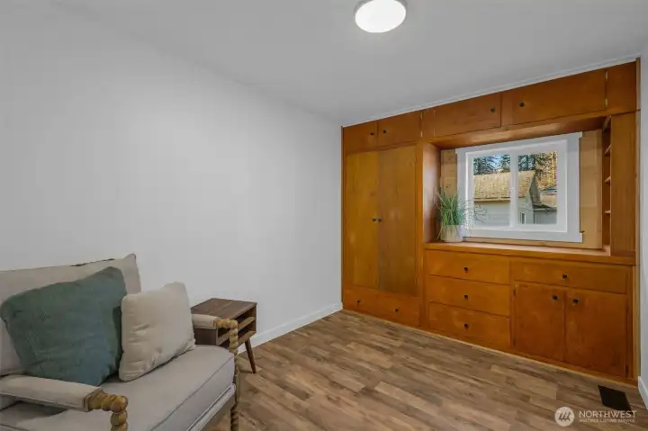 Bedroom number one with stunning original built-ins!