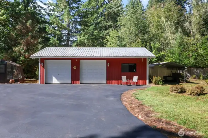 2 car garage plus shop area