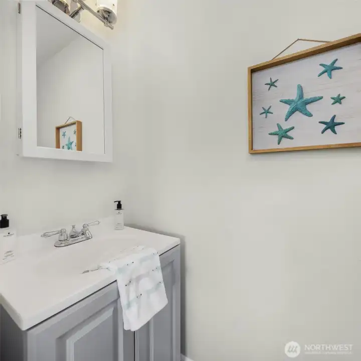 First floor powder room