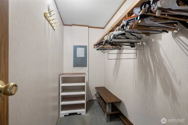 Primary bedroom walkin closet