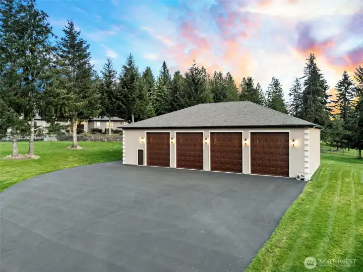 NEW 72x50 detached DREAM garage 14x12 doors 16-foot ceilings forced air heat and AC collectors or hobbyist will love this set up from the flat paved aproach to the perfect finishes.