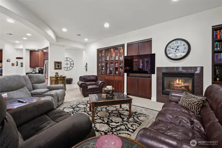 Family room with gas fireplace