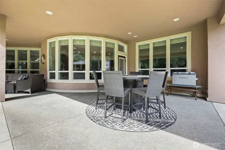 Massive, covered patio perfect for that morning cup. or just enjoying the privacy