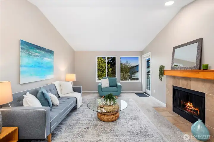 Cozy Wood-burning  fireplace, Vaulted ceilings, spacious layout