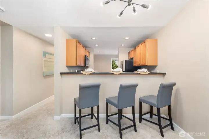 High Top Breakfast bar & more dining area