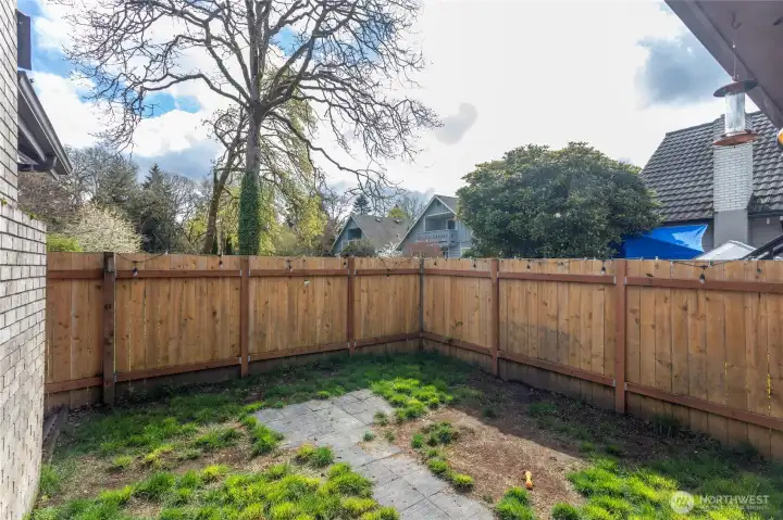 Private Backyard space with newer fence