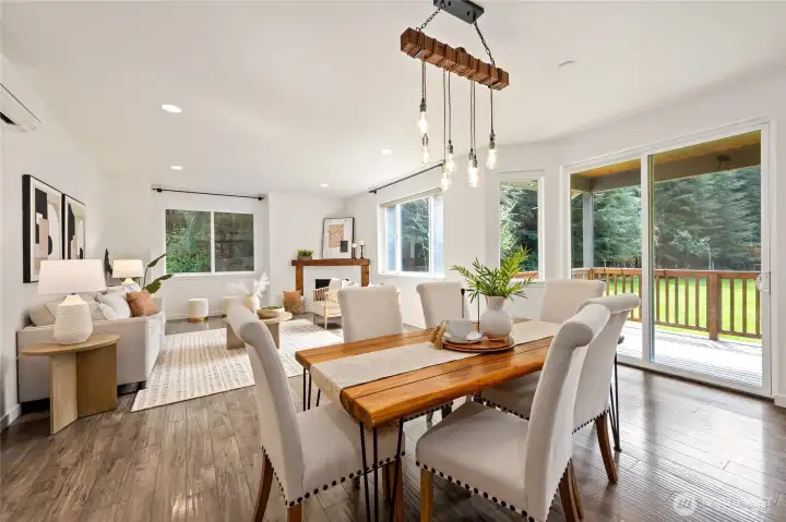 Bright open floor plan, creating a spacious and inviting living area.