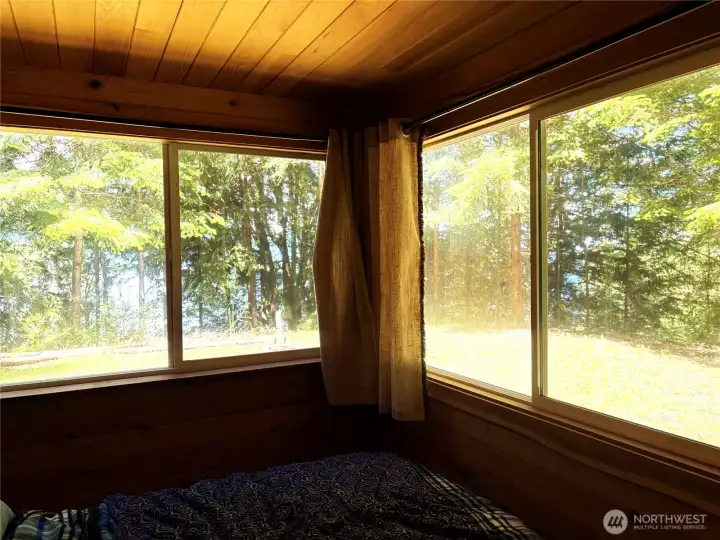 The custom windows let in the sun and the view.