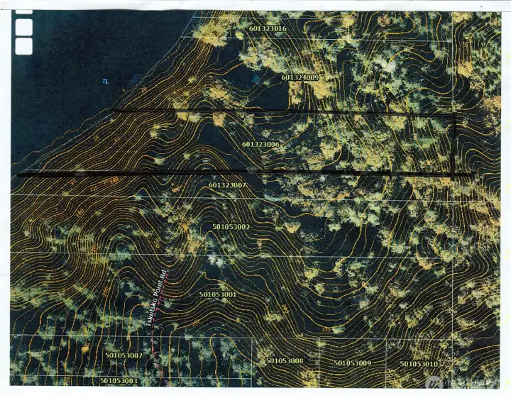 Aerial map with contour lines. Aerial map with contour lines.