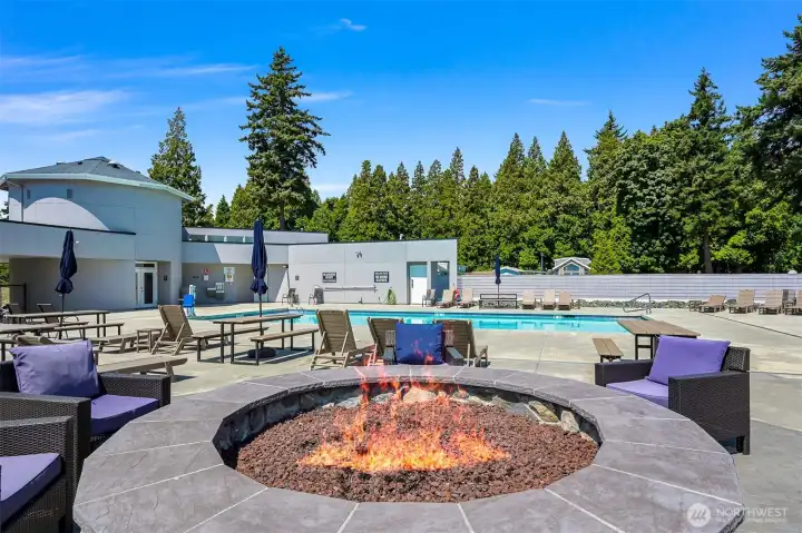 Including a fire pit by the pool!