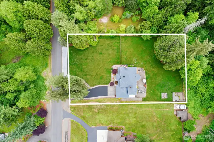 Ariel view depicts the privacy, surrounded on three sides that will remain undisturbed.