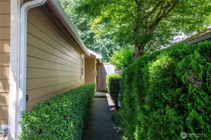 Follow the path to the front door Follow the path to the front door