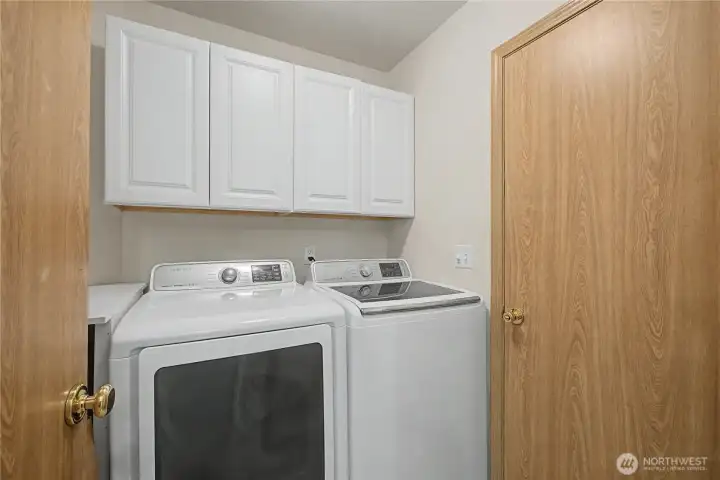 Laundry room and entrance into the garage. Laundry room and entrance into the garage.