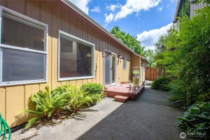 The newer deck coming out from the dining area is larger than the previous one and has the septic access hidden under it. The newer deck coming out from the dining area is larger than the previous one and has the septic access hidden under it.