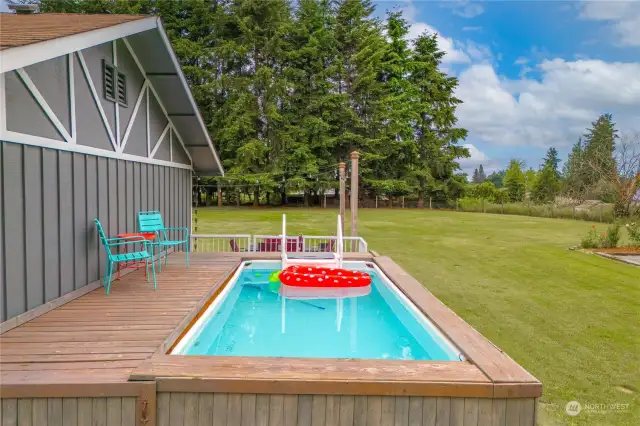 Enjoy a dip in the above ground pool this summer! it could be yours in time for the heat!