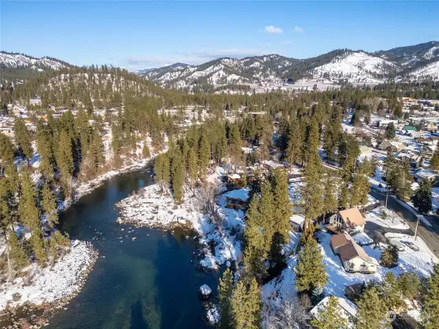 Stunning Winter River and Mountain Views