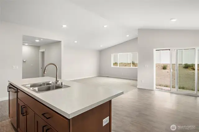 Open Concept Kitchen and Living Spaces