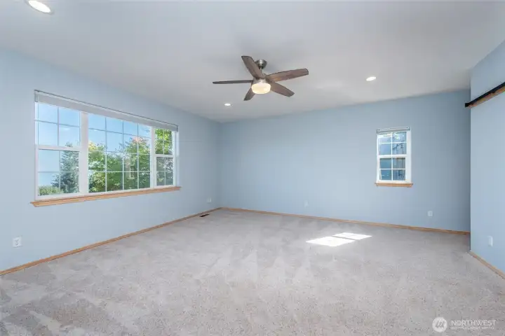 Primary bedroom with a view.
