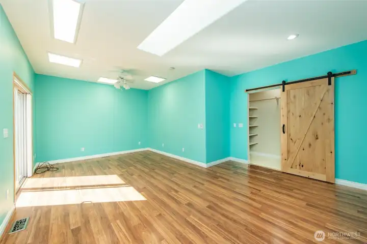 Large second bedroom with access to patio.