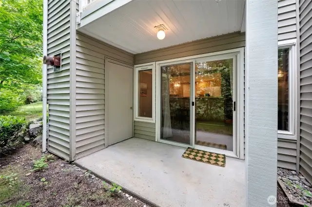 additional storage closet on the outside patio