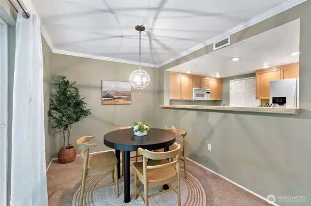 dinning area right off the kitchen and living room