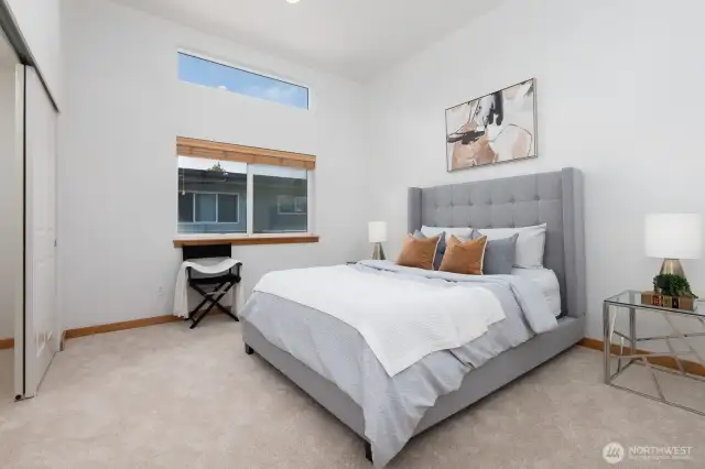 Primary Bedroom with vaulted ceilings