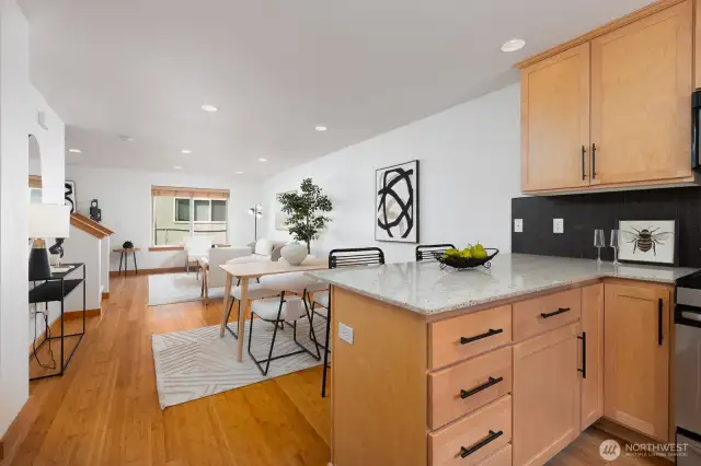 Open kitchen and living room
