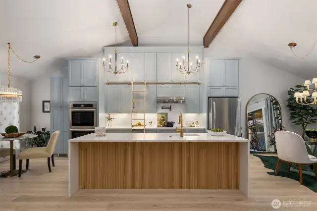12 foot tall maple cabinets