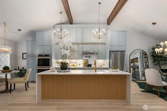12 foot tall maple cabinets