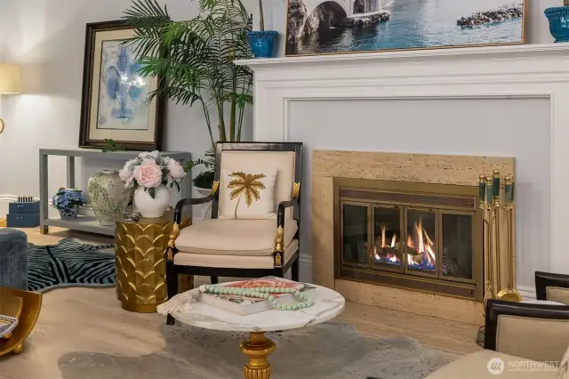 Wood burning fireplace