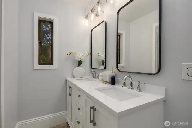 Double vanity off of the primary walk-in closet