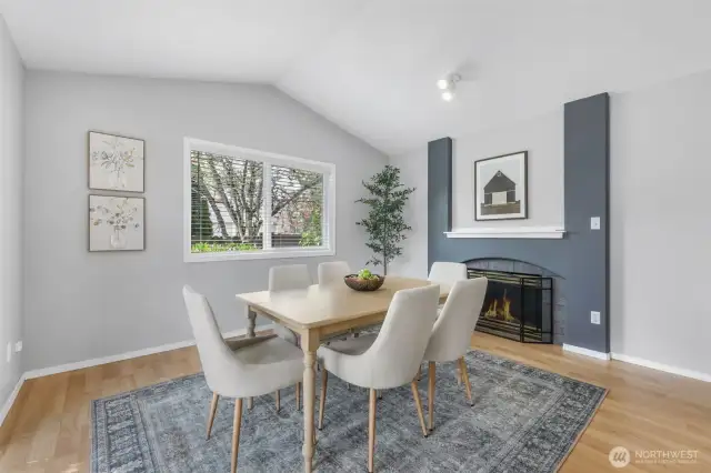 Cozy Dining Space off kitchen w/ 2nd gas fireplace