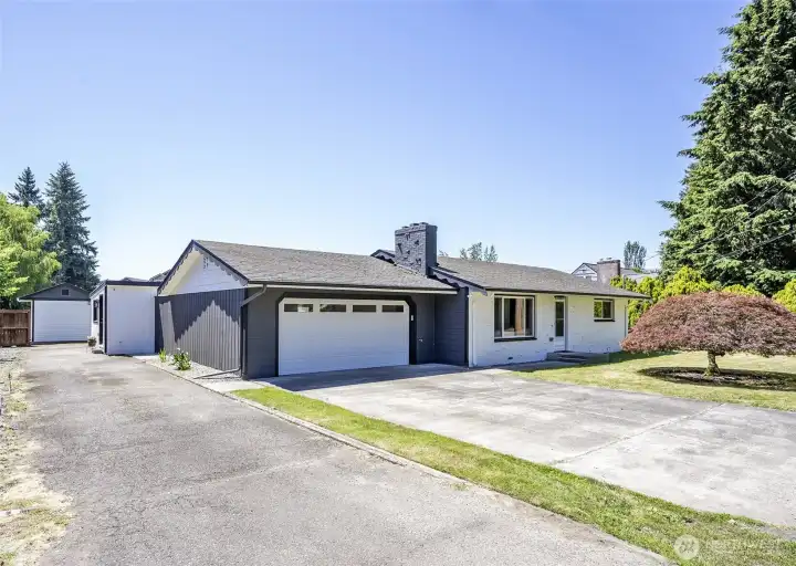 Spacious 2-Car Garage and a huge flat, usable yard.