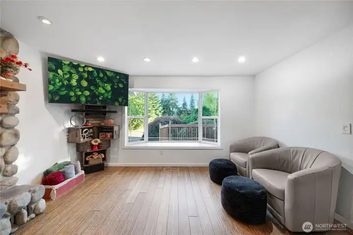 Cozy living room with fireplace