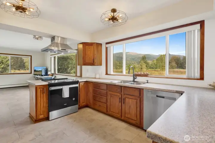 Updated kitchen with lots of light